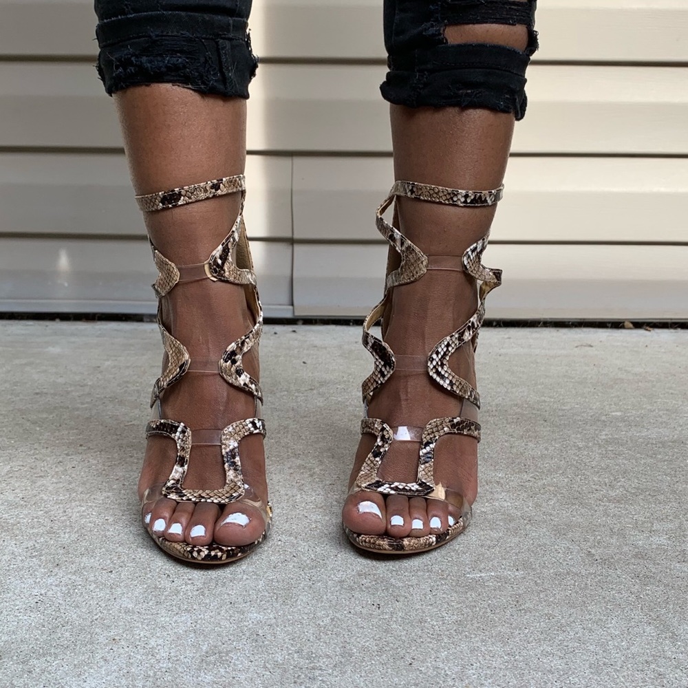 Snake print Heels from FashionNova
